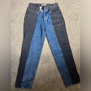 Two-Tone Blue and Black Jeans